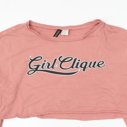 H&M Mens Pink Cotton Cardigan Sweatshirt Size M - Girl Clique