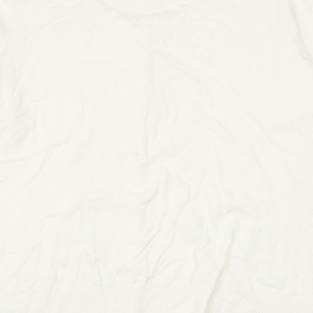 Debenhams Womens White Round Neck Viscose Cardigan Jumper Size 22