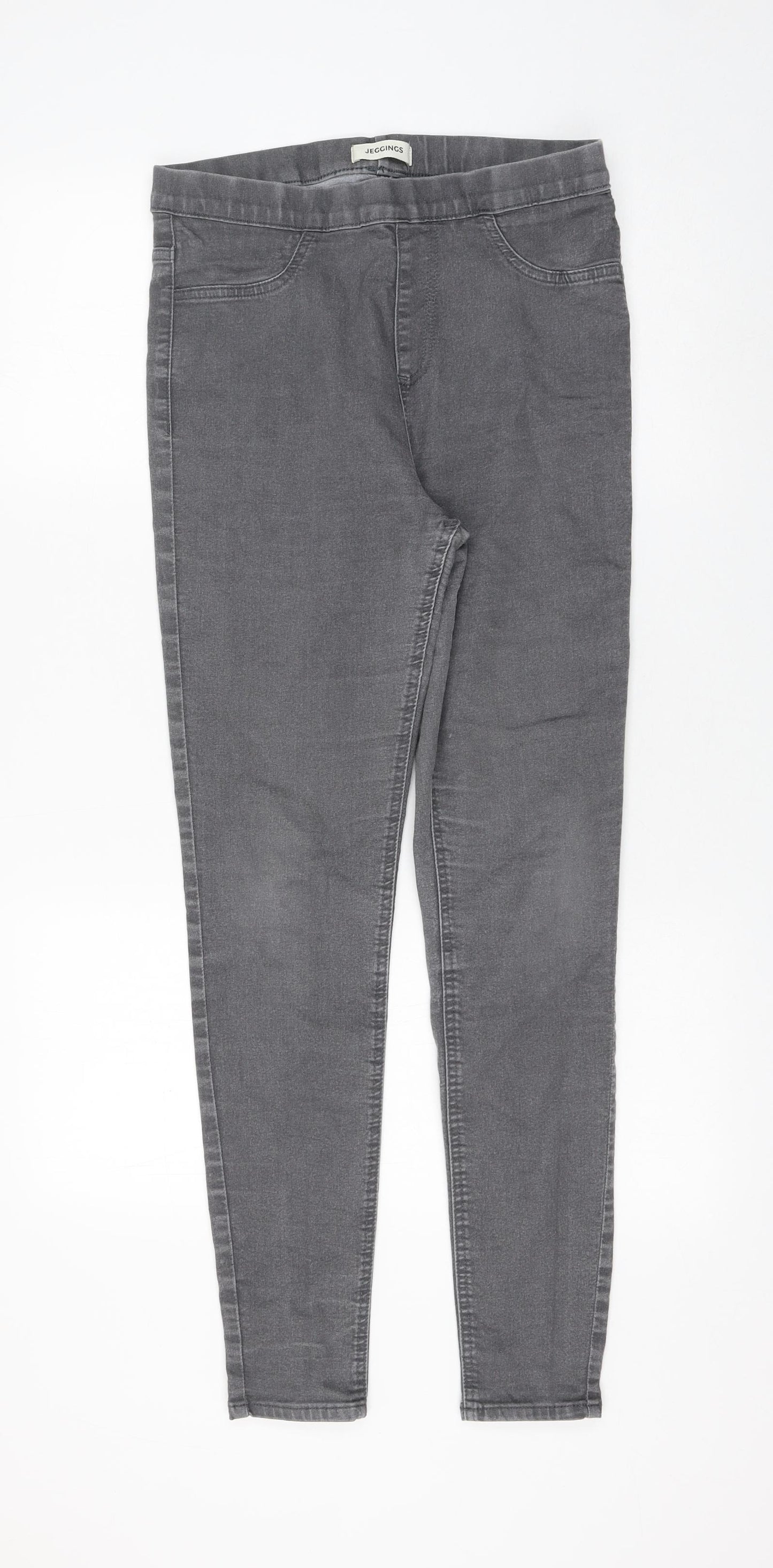 Marks and Spencer Womens Grey Cotton Jegging Jeans Size 12 L28 in Regular