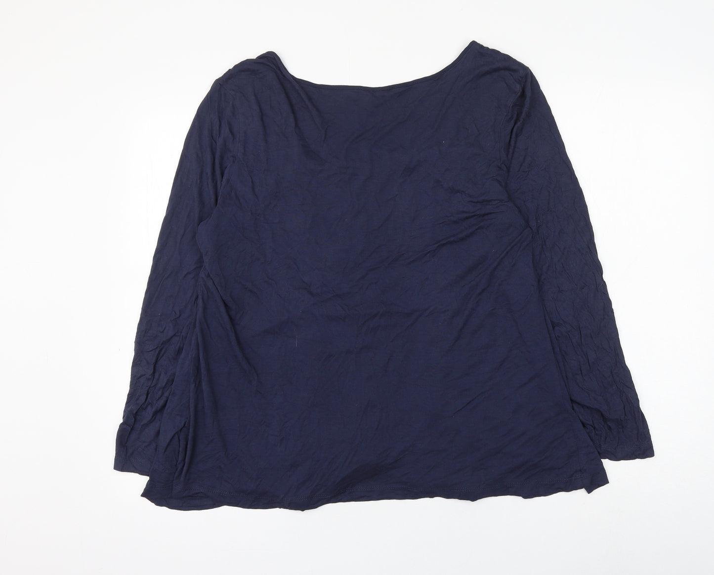 Monsoon Womens Blue Viscose Basic Blouse Size 18 Square Neck