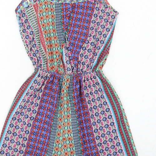Atmosphere Womens Multicoloured Geometric Polyester Playsuit One-Piece Size 6 Pullover