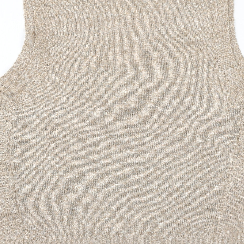 SheIn Womens Brown V-Neck Polyester Vest Jumper Size L