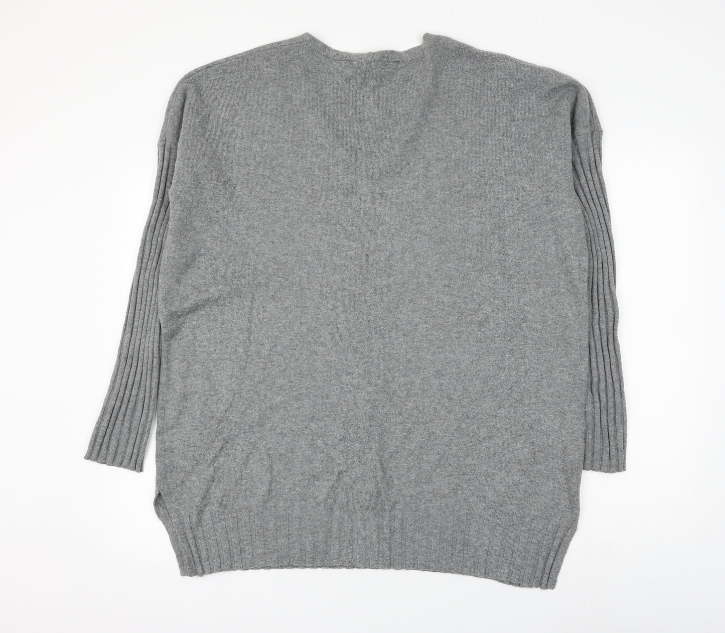 French Connection Womens Grey Round Neck Acrylic Pullover Jumper Size S