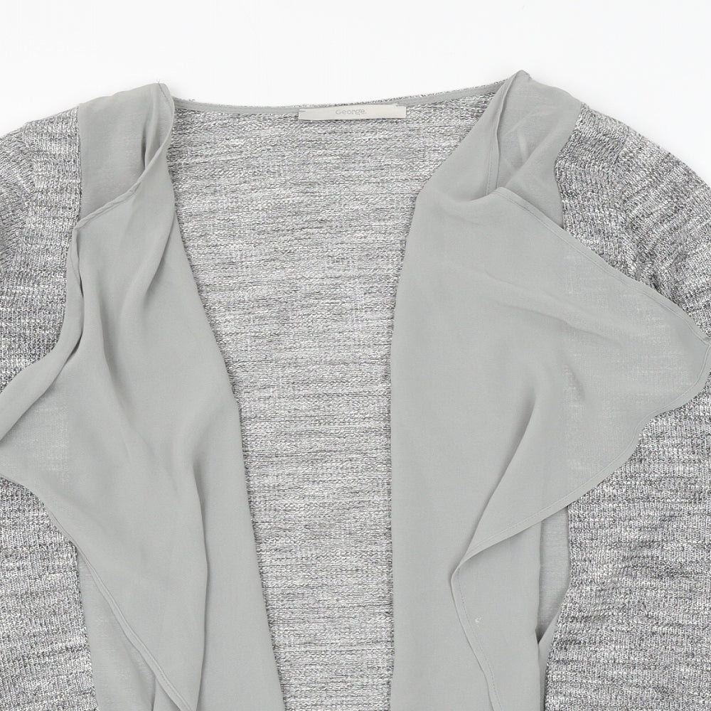 George Womens Grey V-Neck Polyester Cardigan Jumper Size 18