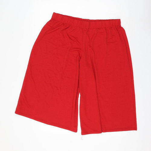 Preworn Womens Red Polyester Culotte Shorts Size 34 in L17 in Regular