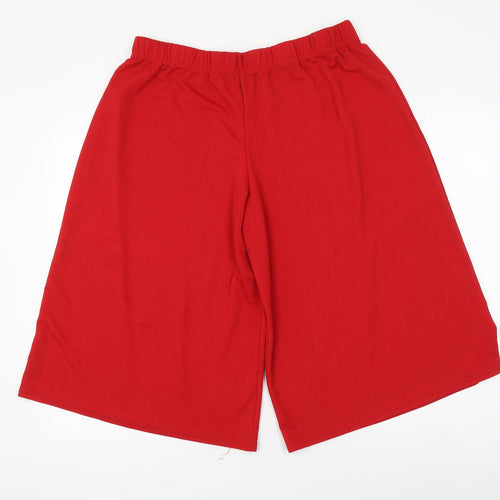 Preworn Womens Red Polyester Culotte Shorts Size 34 in L17 in Regular