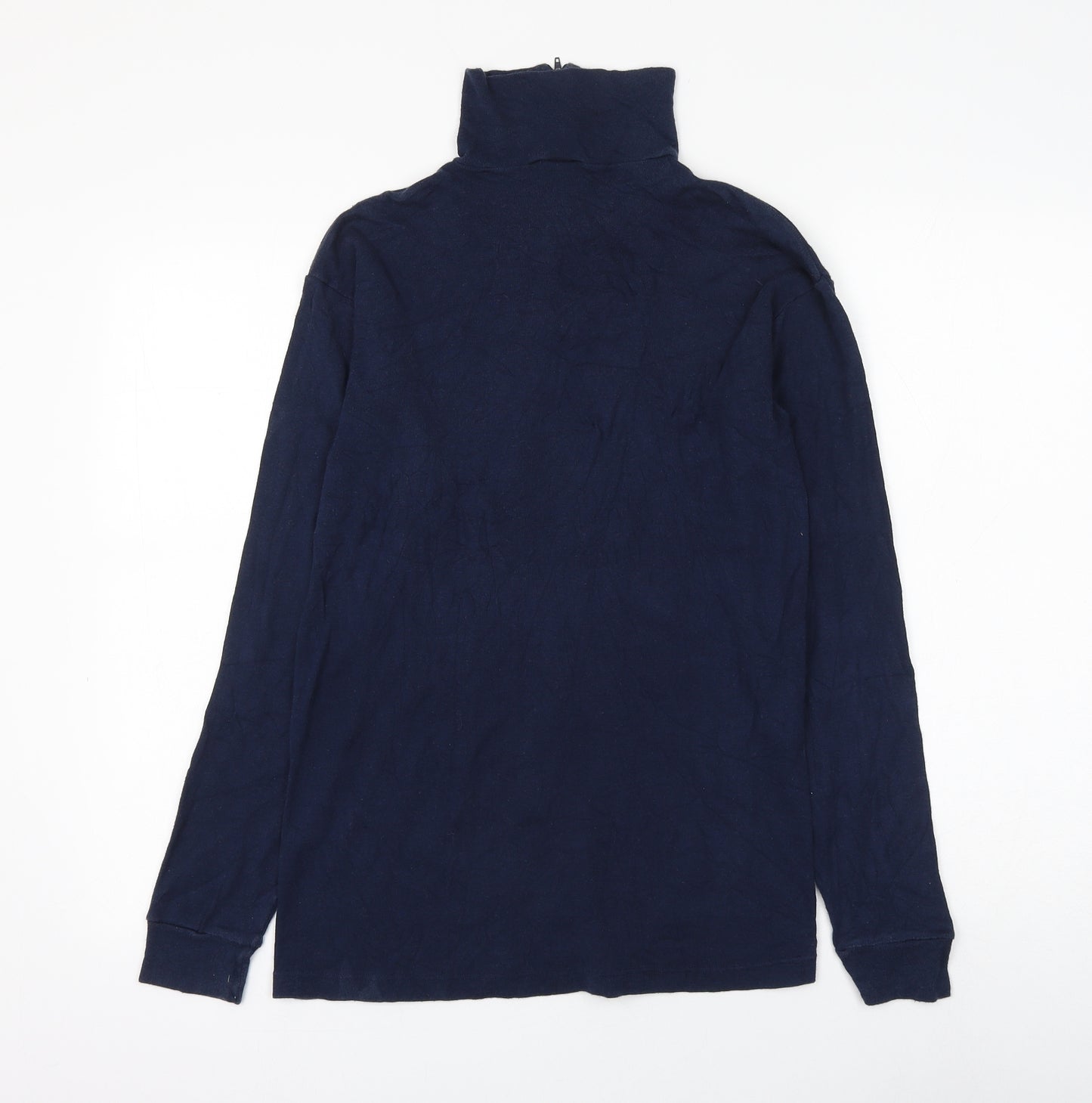 BHS Womens Blue Cotton Pullover Sweatshirt Size M Zip