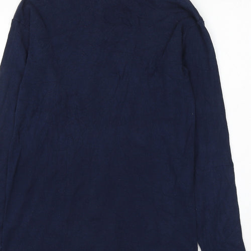 BHS Womens Blue Cotton Pullover Sweatshirt Size M Zip