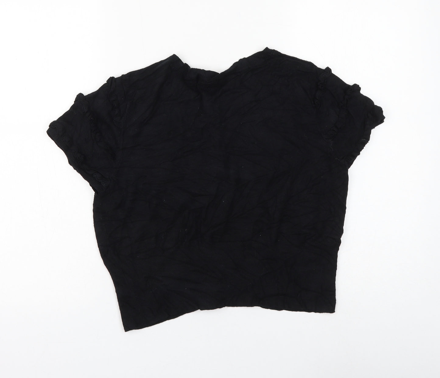 NEXT Womens Black Round Neck Viscose Cardigan Jumper Size 16