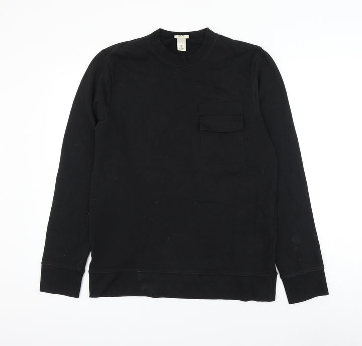 H&M Mens Black Cotton Pullover Sweatshirt Size S