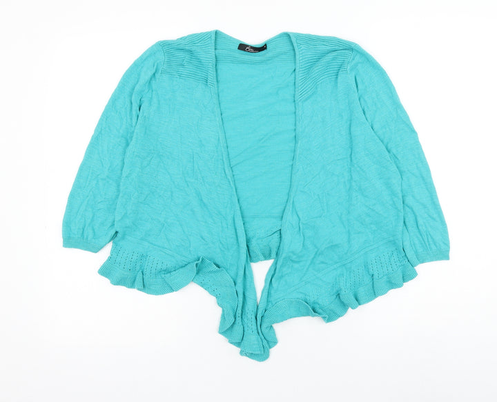 Bonmarché Womens Green V-Neck Viscose Cardigan Jumper Size M