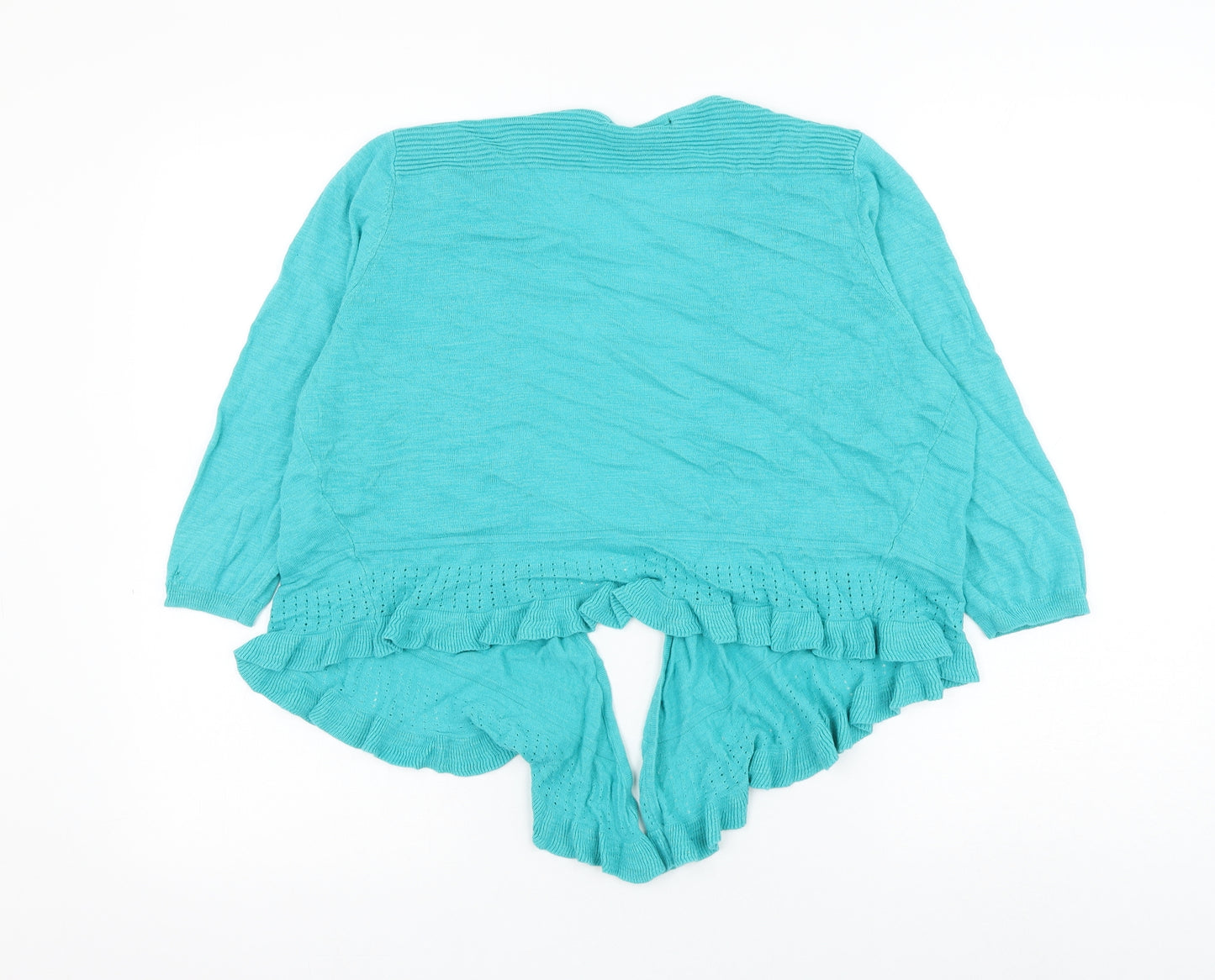 Bonmarché Womens Green V-Neck Viscose Cardigan Jumper Size M