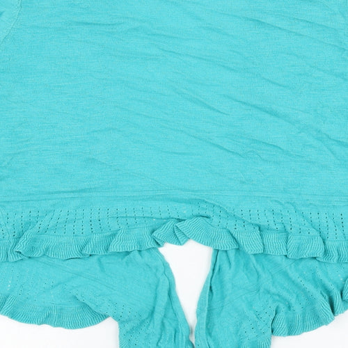 Bonmarché Womens Green V-Neck Viscose Cardigan Jumper Size M