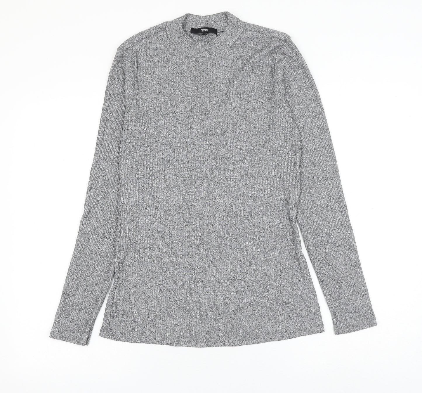 NEXT Womens Grey Round Neck Polyester Pullover Jumper Size 14
