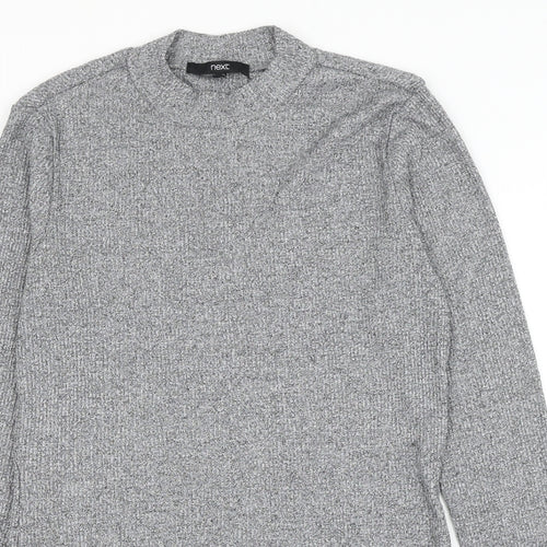 NEXT Womens Grey Round Neck Polyester Pullover Jumper Size 14