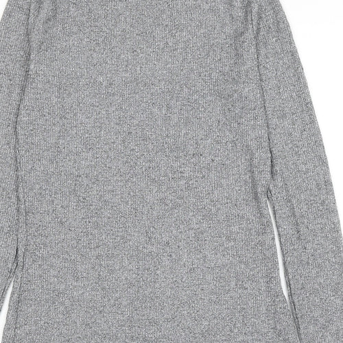 NEXT Womens Grey Round Neck Polyester Pullover Jumper Size 14