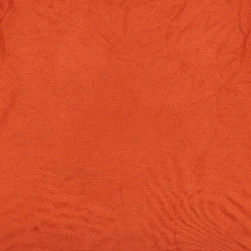 Bonmarché Womens Orange Round Neck Acrylic Pullover Jumper Size M