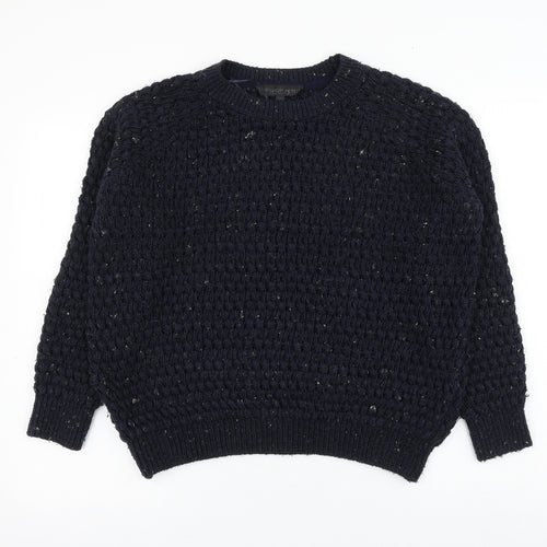 Topshop Womens Blue Round Neck Acrylic Pullover Jumper Size 10