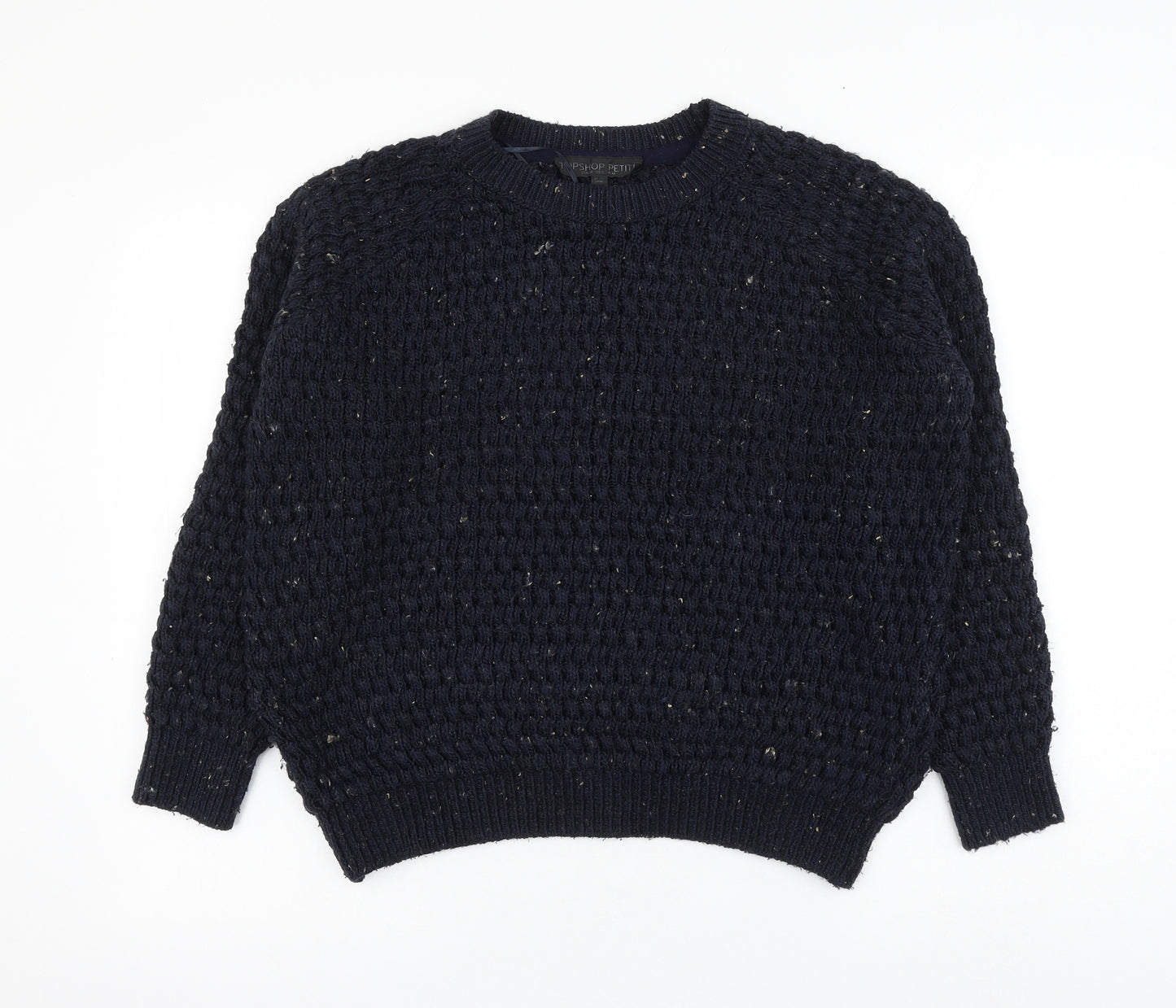 Topshop Womens Blue Round Neck Acrylic Pullover Jumper Size 10