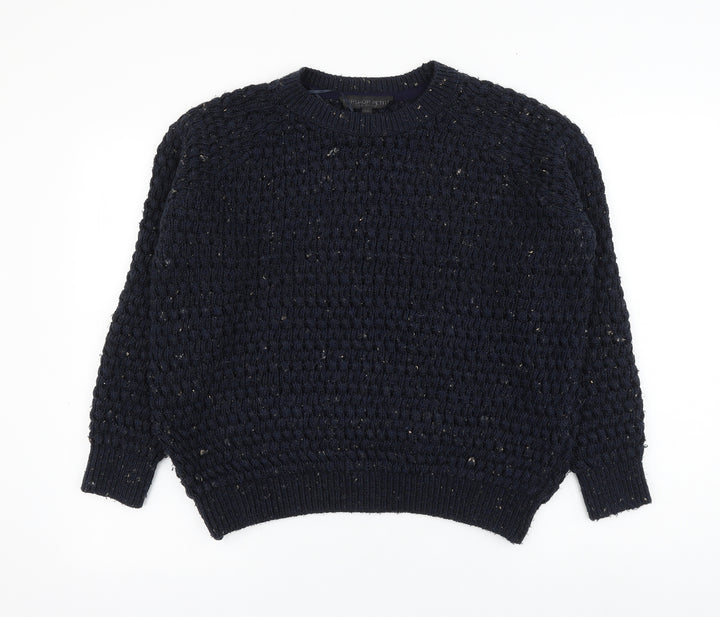 Topshop Womens Blue Round Neck Acrylic Pullover Jumper Size 10