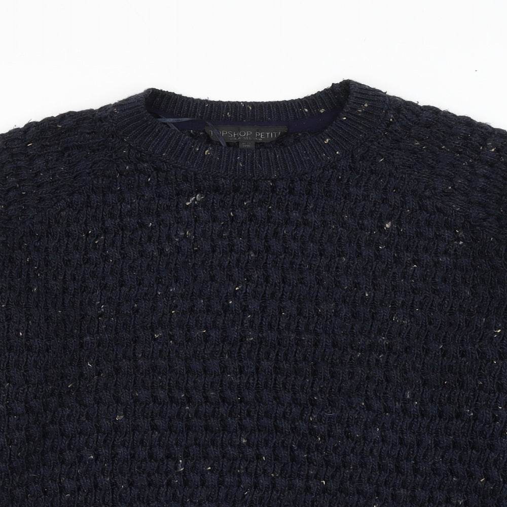 Topshop Womens Blue Round Neck Acrylic Pullover Jumper Size 10