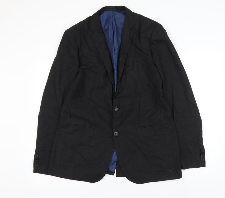 riveris Mens Black Polyester Jacket Suit Jacket Size 42