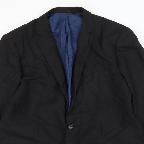 riveris Mens Black Polyester Jacket Suit Jacket Size 42