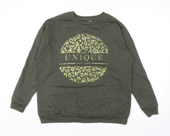 PEP & CO Womens Green Cotton Pullover Sweatshirt Size M Pullover - Unique