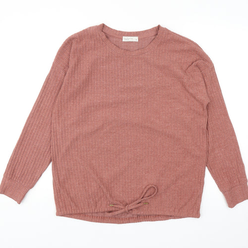 Papaya Womens Pink Polyester Pullover Sweatshirt Size 12 Drawstring