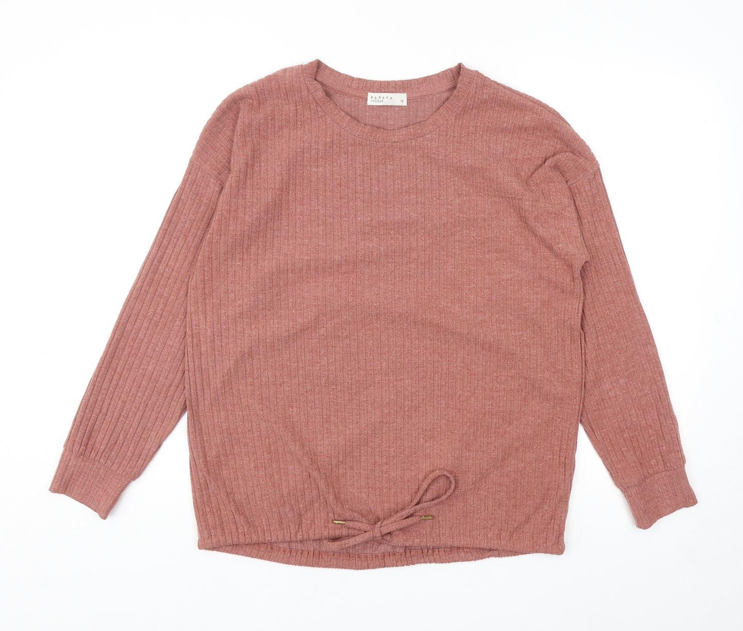 Papaya Womens Pink Polyester Pullover Sweatshirt Size 12 Drawstring