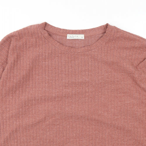 Papaya Womens Pink Polyester Pullover Sweatshirt Size 12 Drawstring