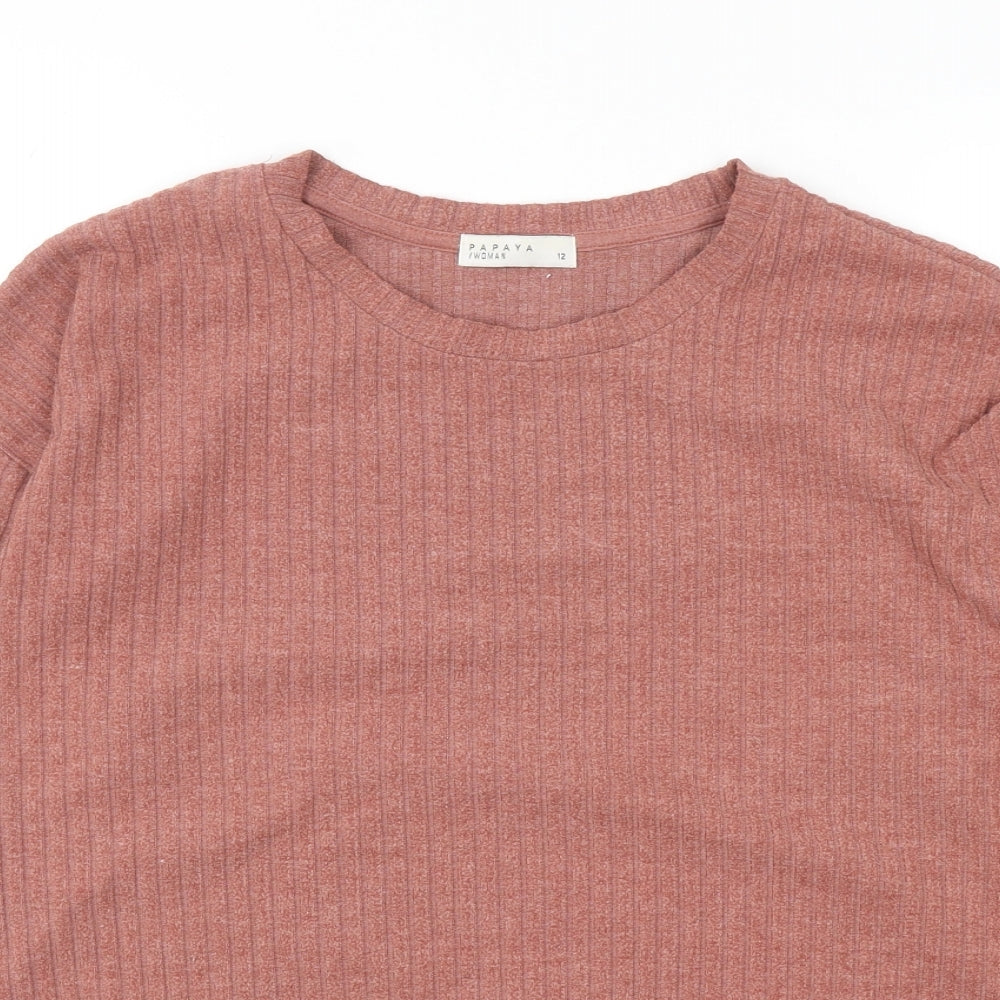 Papaya Womens Pink Polyester Pullover Sweatshirt Size 12 Drawstring