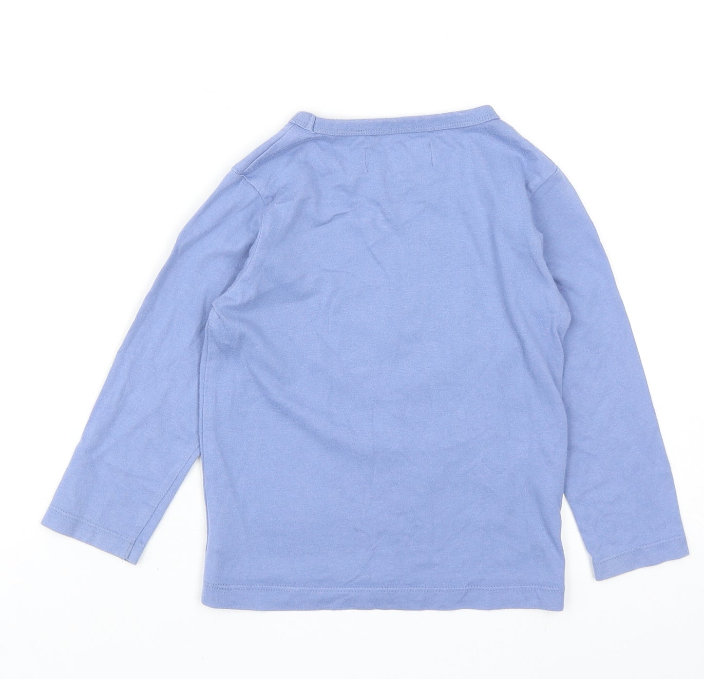 Maine Boys Blue Cotton Basic Casual Size 2-3 Years Round Neck Pullover - Cars