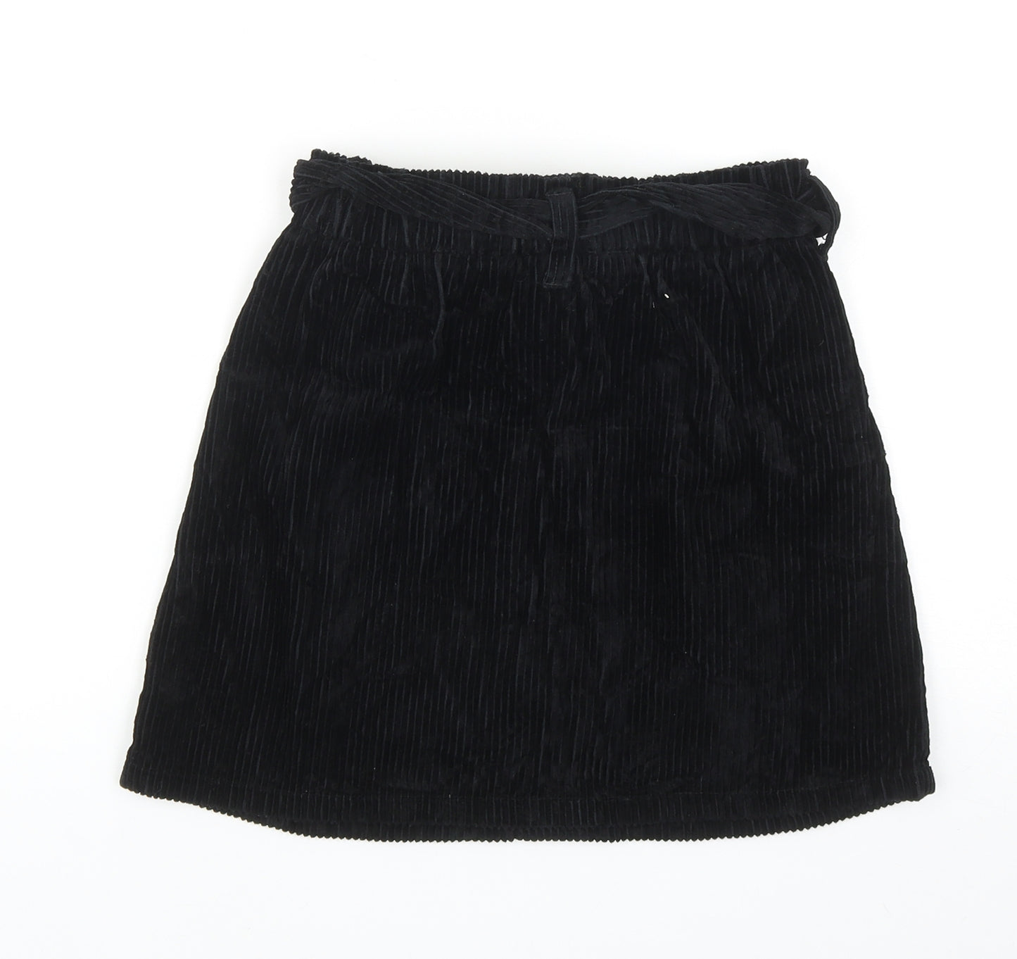 NEXT Girls Black Cotton A-Line Skirt Size 11 Years Regular Tie