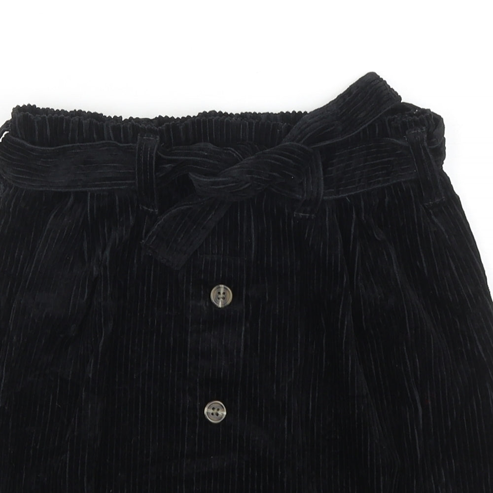 NEXT Girls Black Cotton A-Line Skirt Size 11 Years Regular Tie