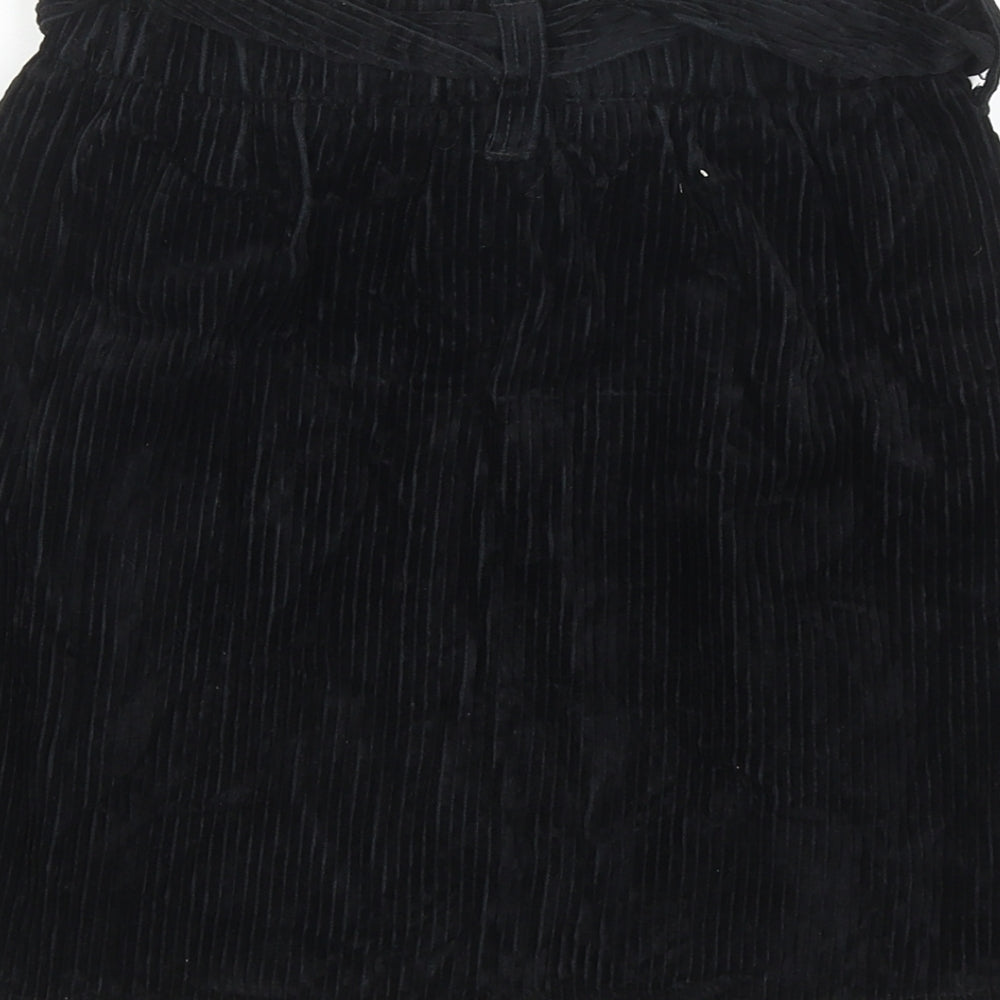 NEXT Girls Black Cotton A-Line Skirt Size 11 Years Regular Tie