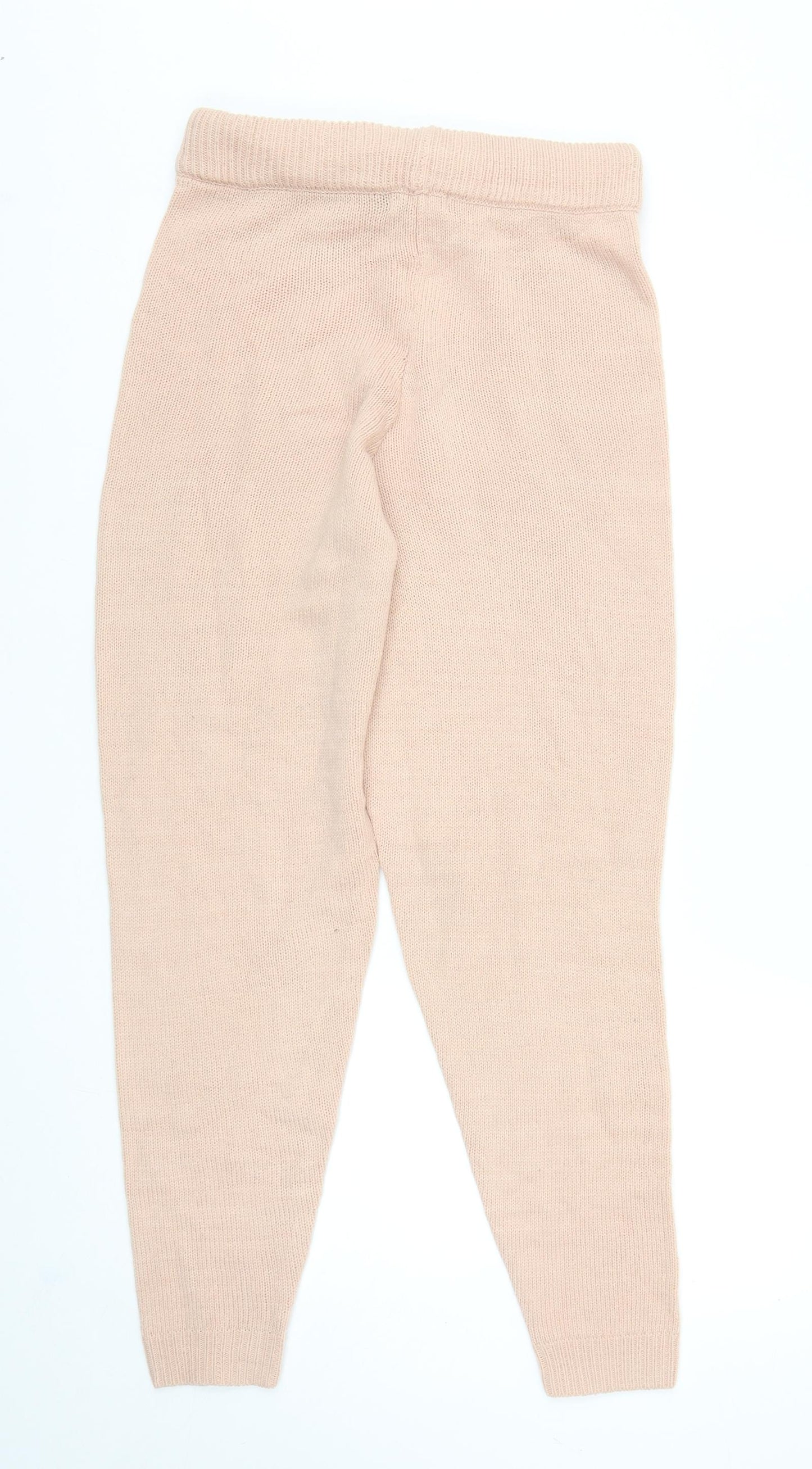 Boohoo Womens Pink Acrylic Jogger Trousers Size S L29 in Regular Drawstring