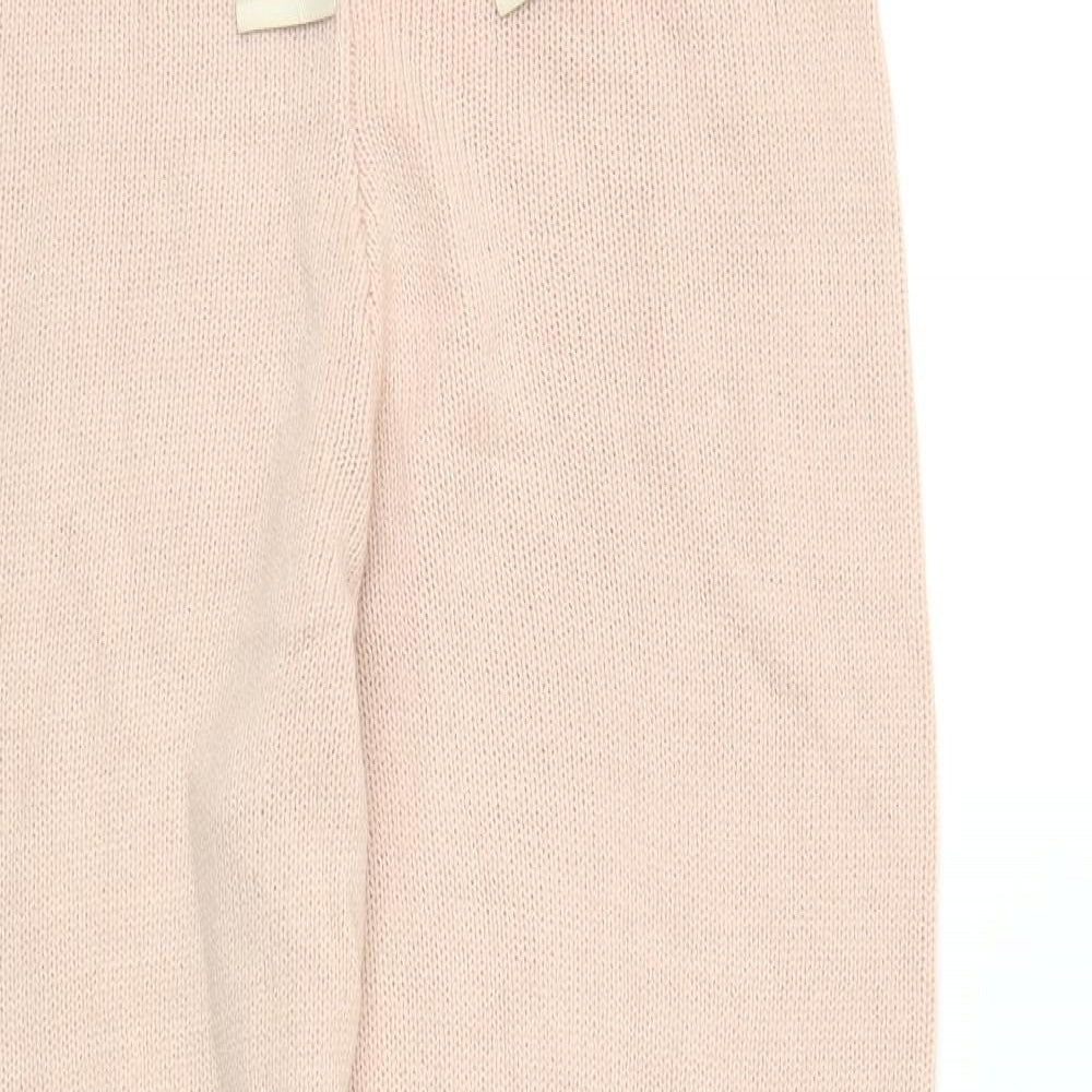 Boohoo Womens Pink Acrylic Jogger Trousers Size S L29 in Regular Drawstring