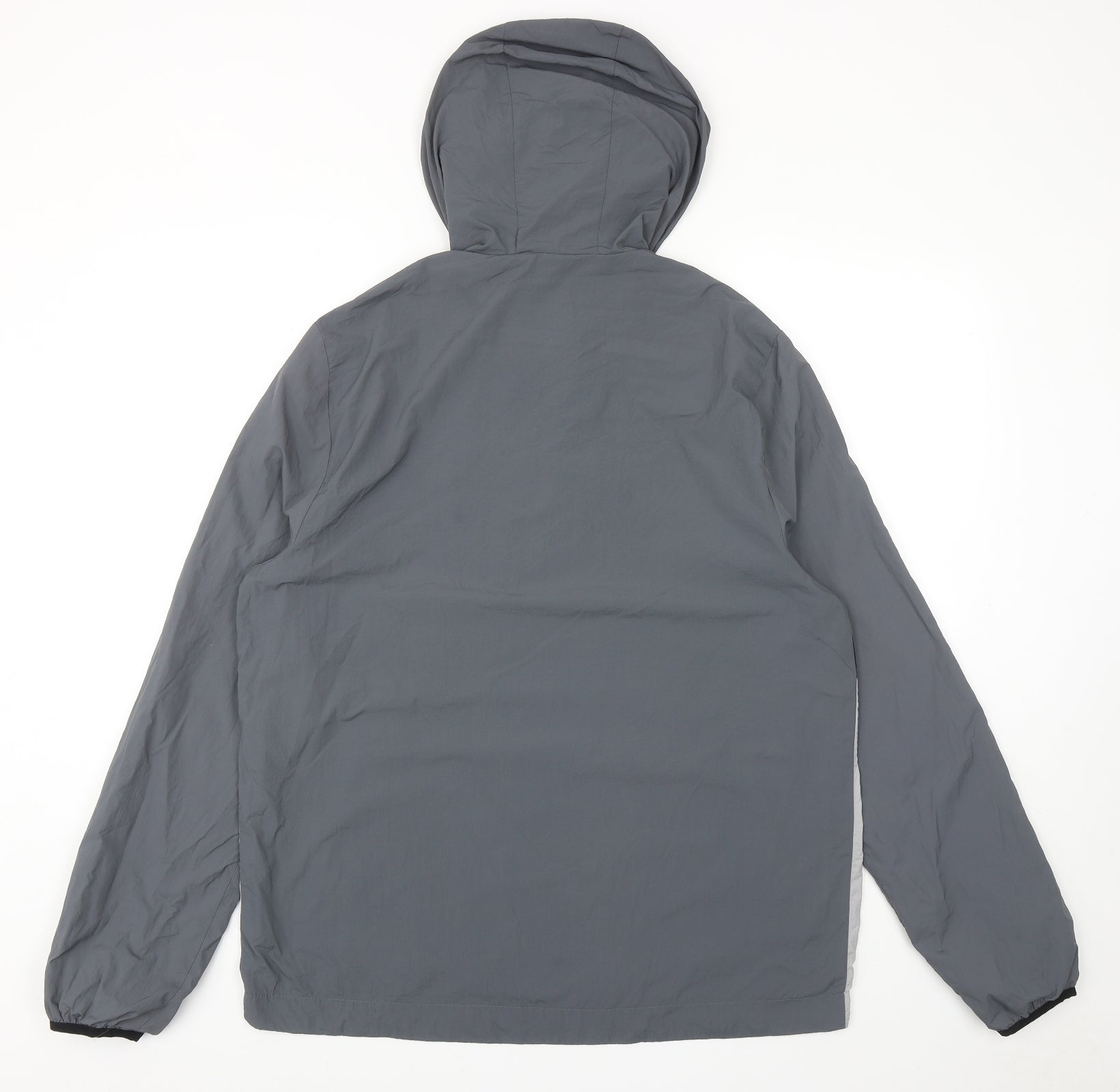 McKenzie Mens Grey Windbreaker Jacket Size L Snap - Colourblock