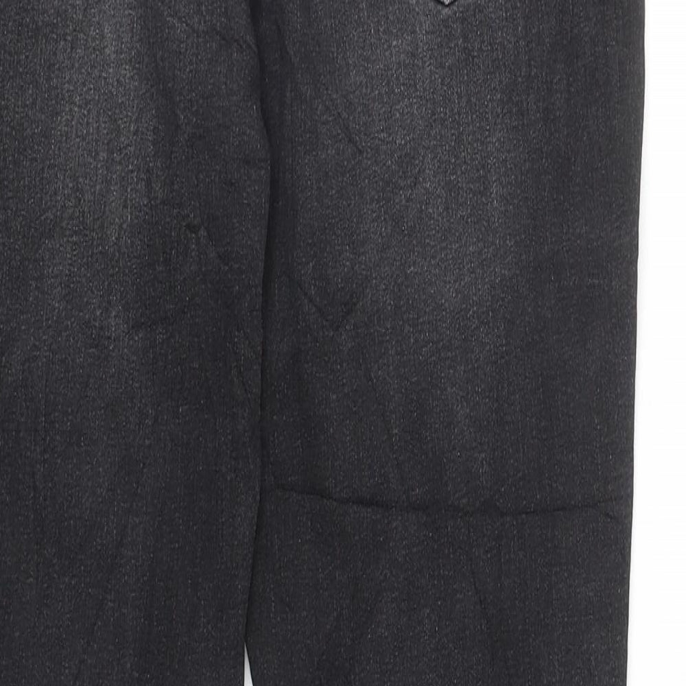 Marks and Spencer Girls Black Cotton Skinny Jeans Size 14-15 Years L28.5 in Regular Zip