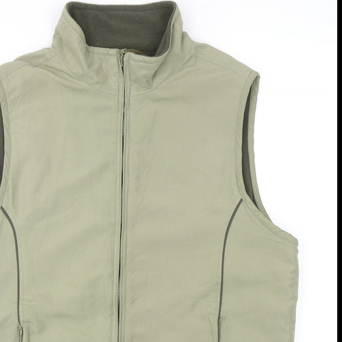 Bonmarché Womens Green Gilet Waistcoat Size S Zip