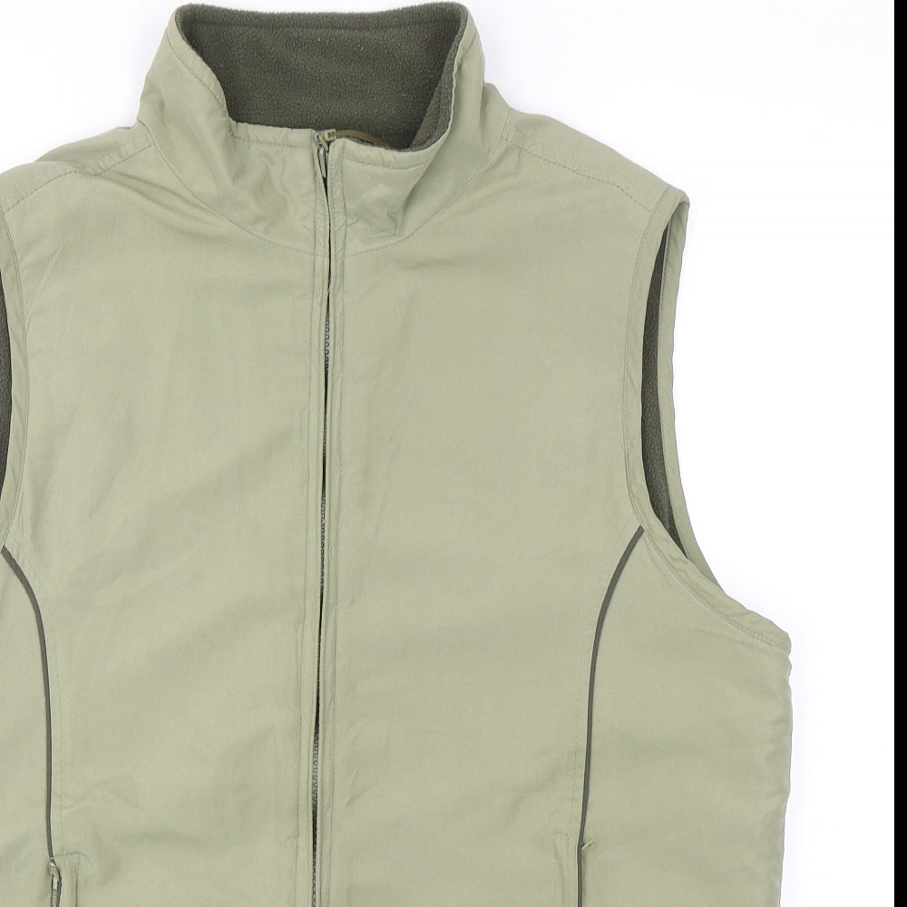 Bonmarché Womens Green Gilet Waistcoat Size S Zip
