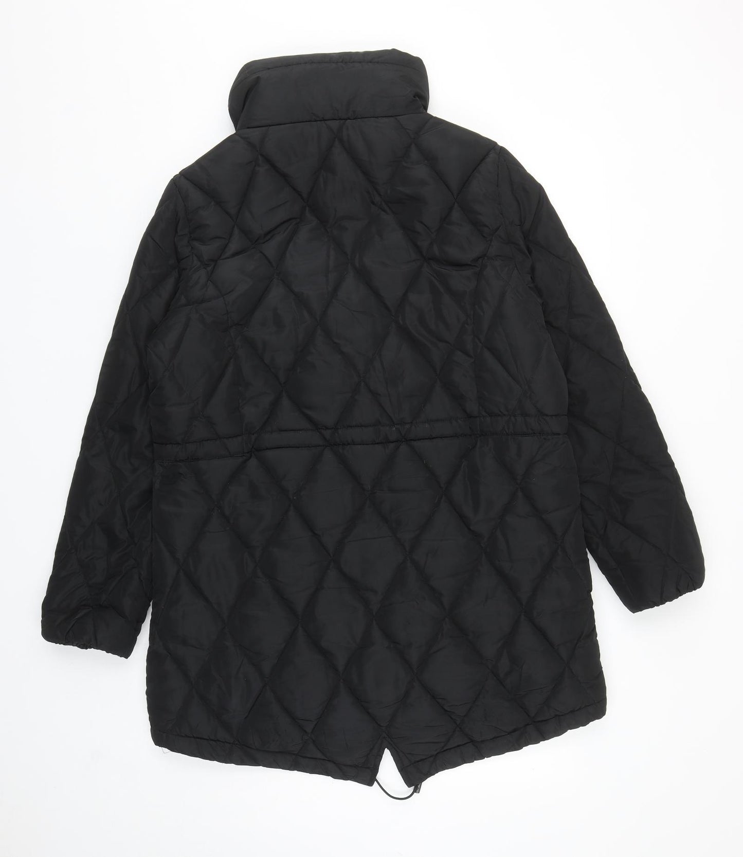 Marks and Spencer Womens Black Puffer Jacket Coat Size 14 Zip