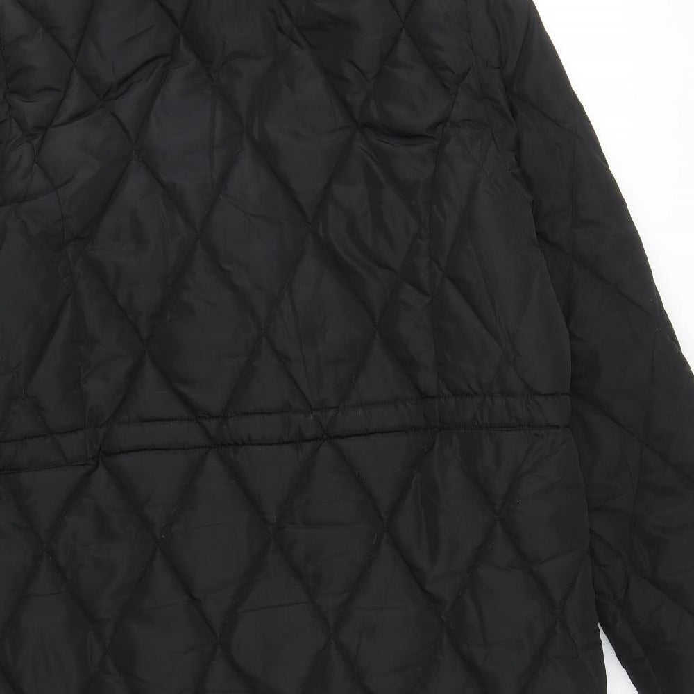 Marks and Spencer Womens Black Puffer Jacket Coat Size 14 Zip
