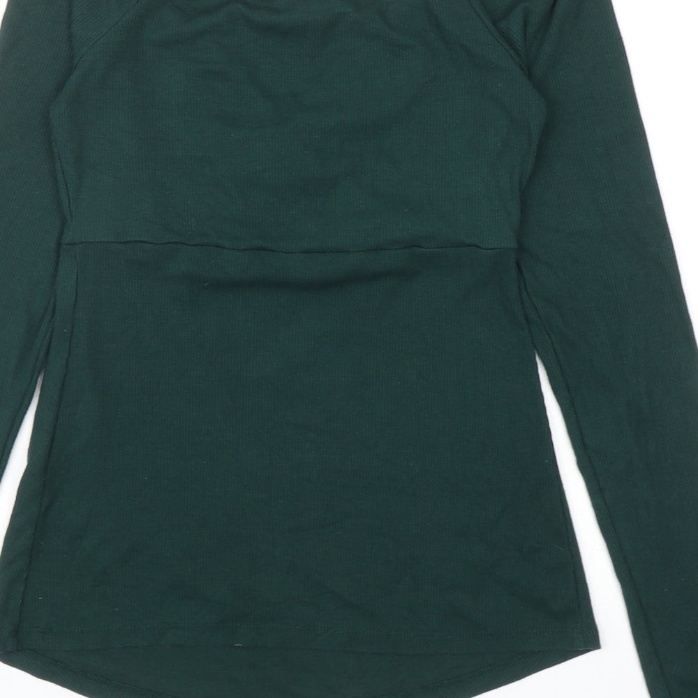 New Look Womens Green Polyester Basic Blouse Size 12 V-Neck