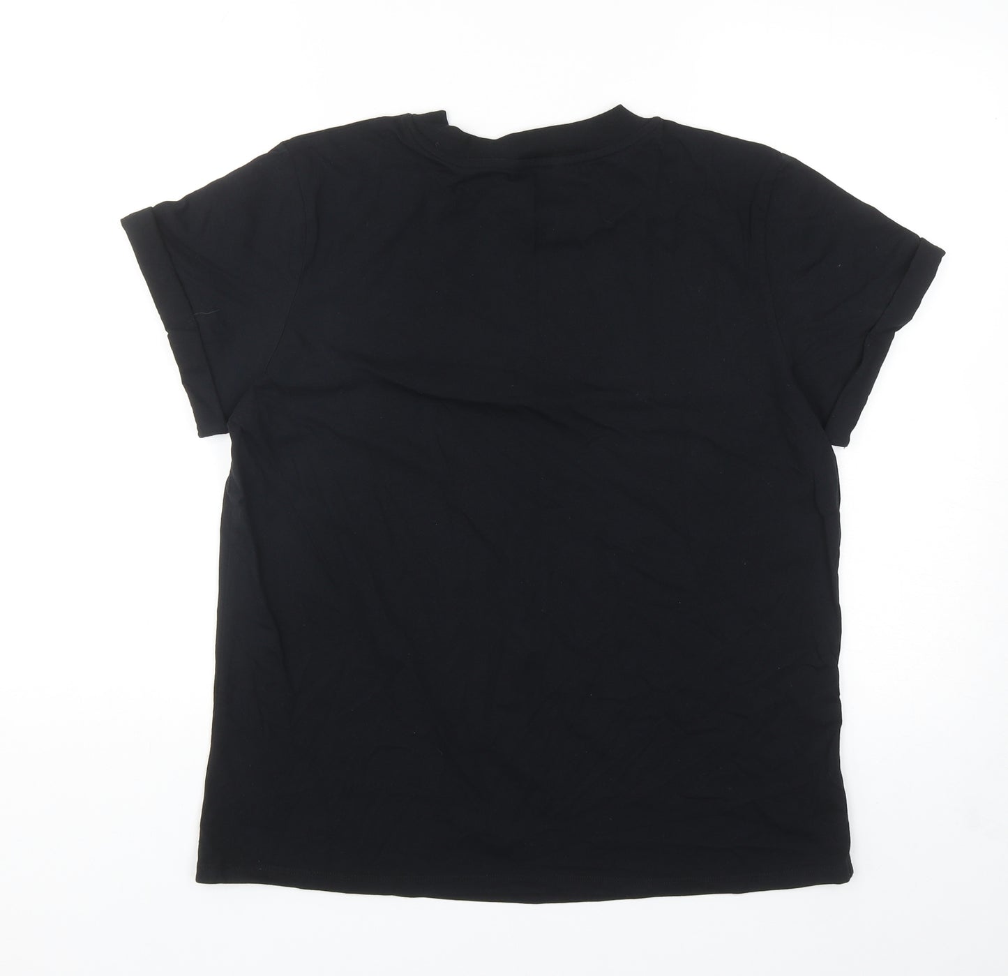 George Womens Black Cotton Basic T-Shirt Size 16 Round Neck - Back By Popular Demand