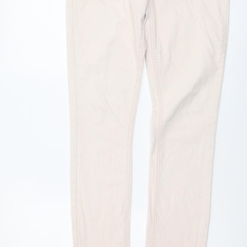 Diamonds & Divas Womens Pink Cotton Skinny Jeans Size 12 L30 in Regular Button