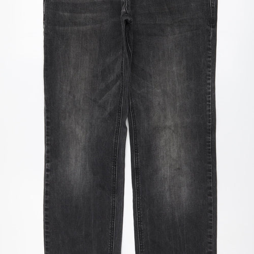 NEXT Mens Grey Cotton Straight Jeans Size 30 in L30 in Regular Button
