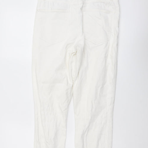 Gap Womens White Cotton Tapered Jeans Size 28 in L24 in Regular Button
