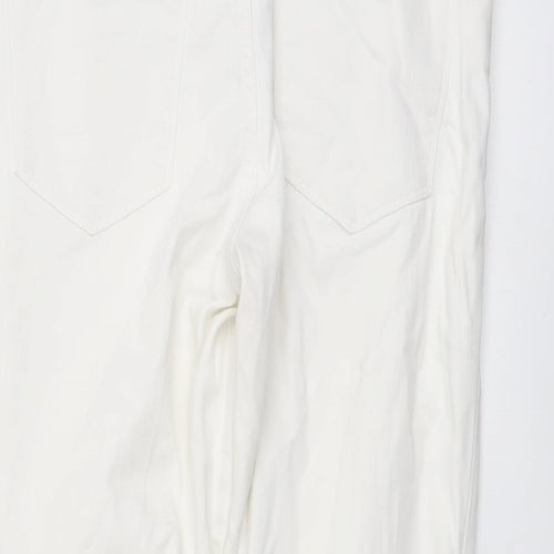Gap Womens White Cotton Tapered Jeans Size 28 in L24 in Regular Button